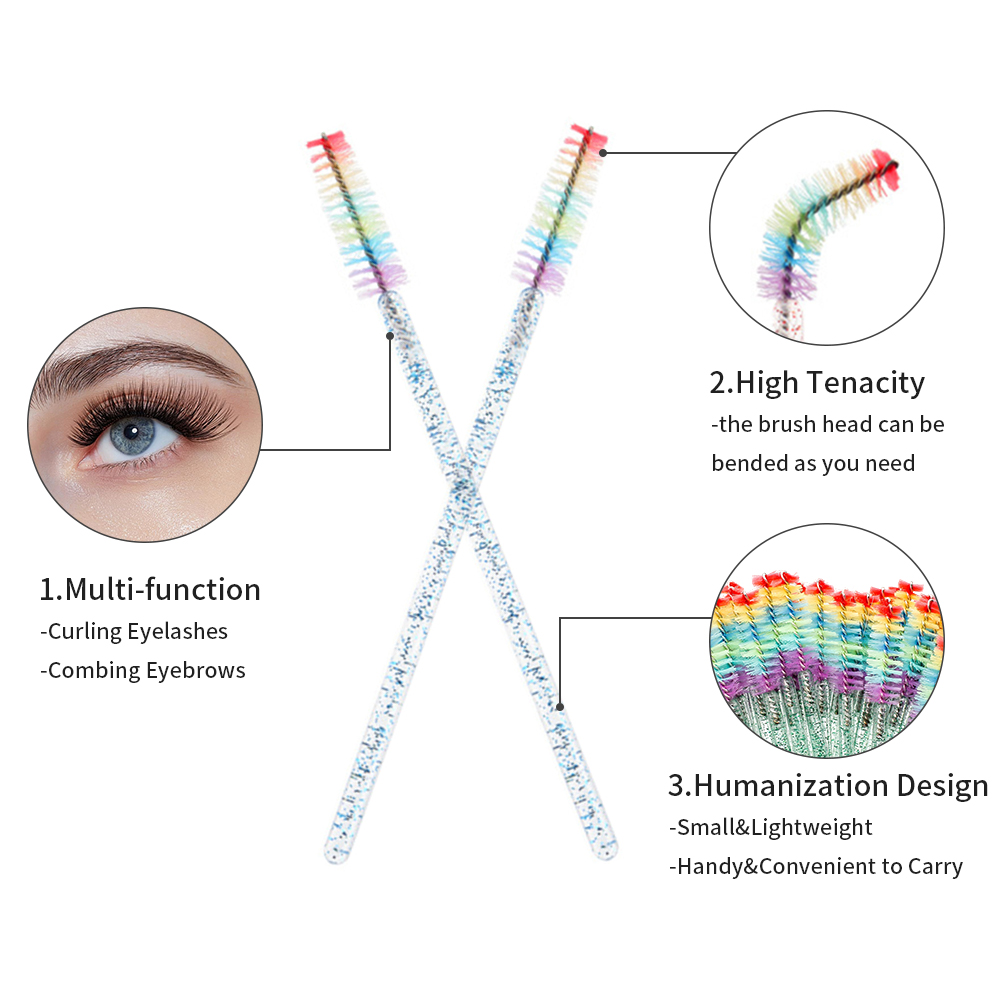 50PCS Rainbow Crystal Eyelash  - Eyelash Extension Look recension och pris