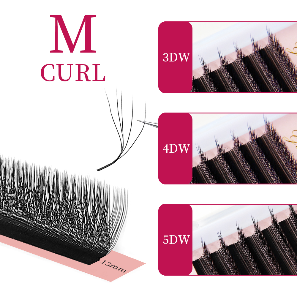Goddess W3D 4D 5D M Curl Eyela - Eyelash Extension Human Hair recension och pris