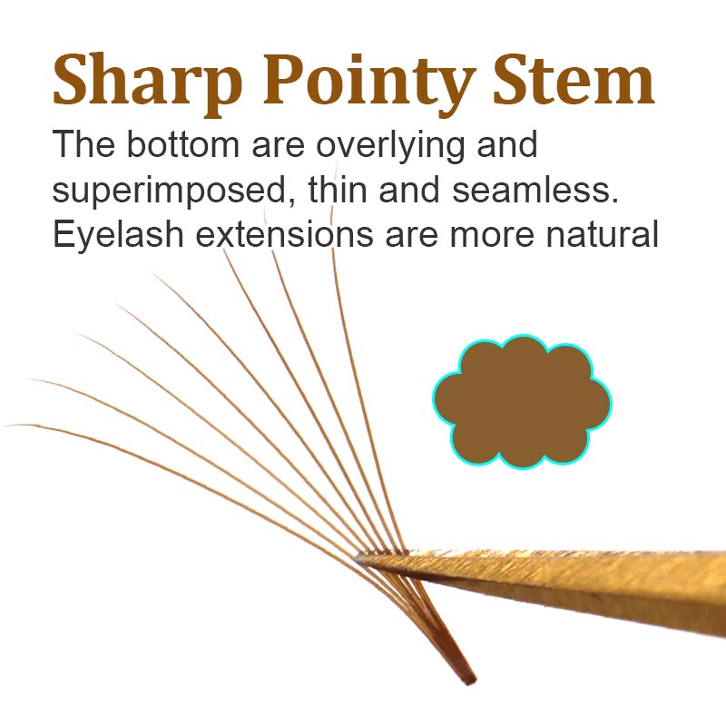 320 Colored Pointy Base Brown  - Eyelash Extension Russian recension och pris