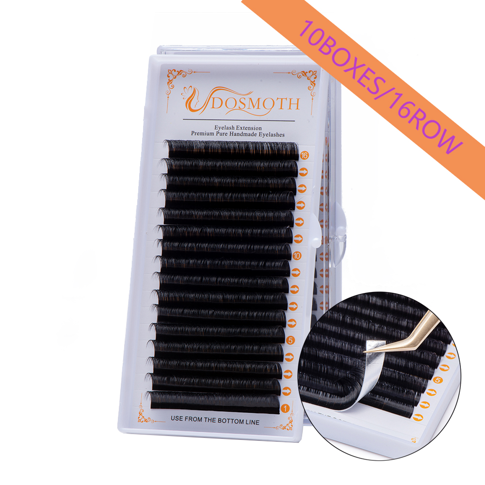 DOSMOTH 10 boxes 16rows 7-16mm - Eyelash Extension Human Hair recension och pris