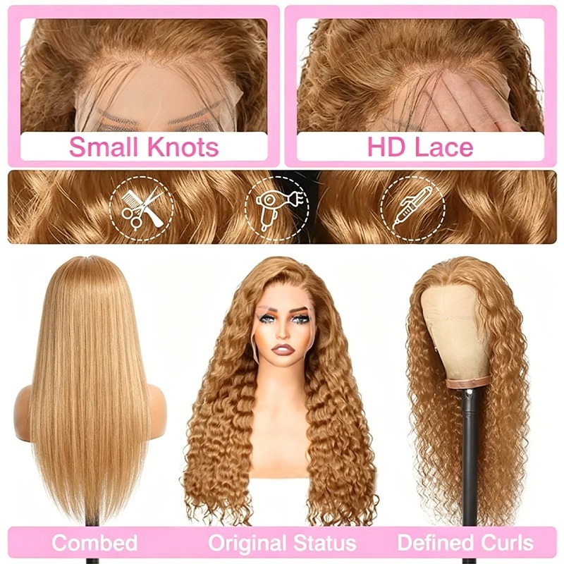 34 38Inch Honey Blonde Wig Hum - Eyelash Extension Natural Look recension och pris